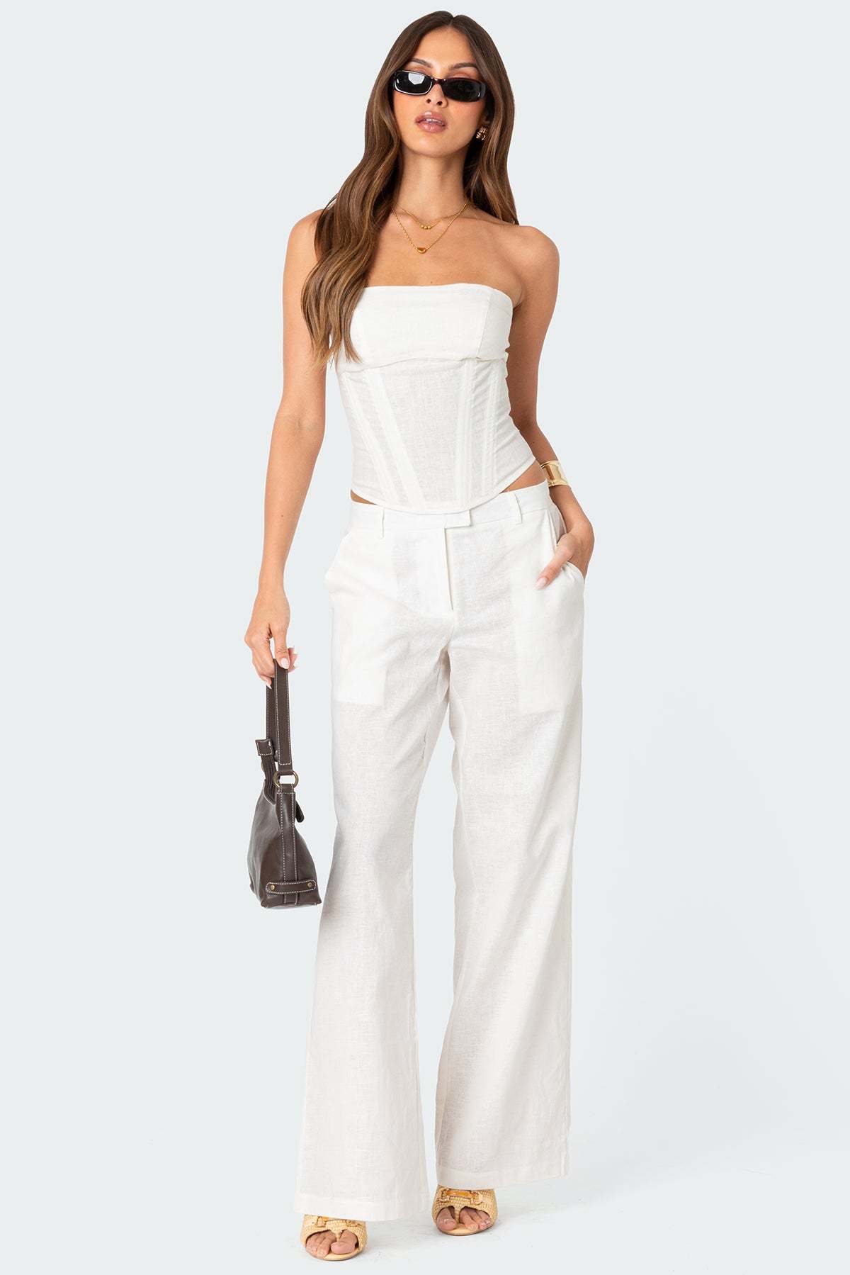 Arya Linen Look Pants - CREAM