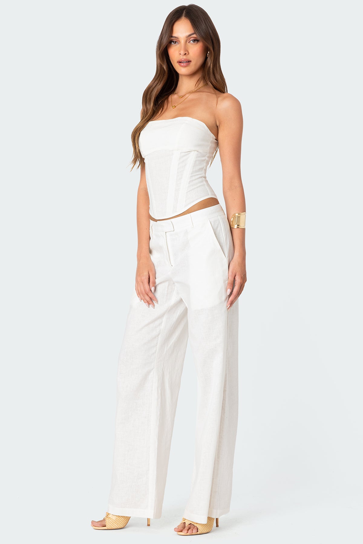 Arya Linen Look Pants - CREAM