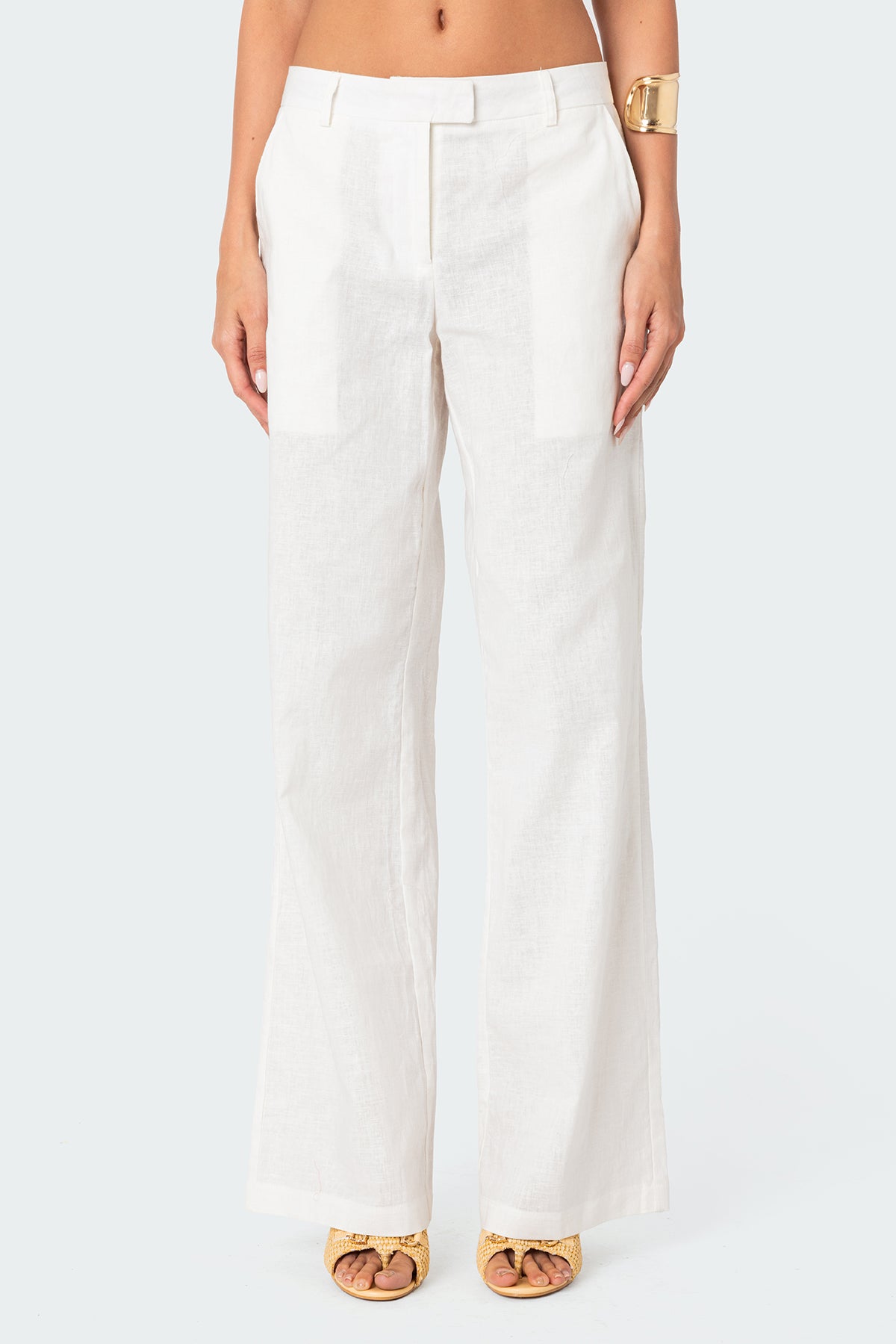 Arya Linen Look Pants - CREAM