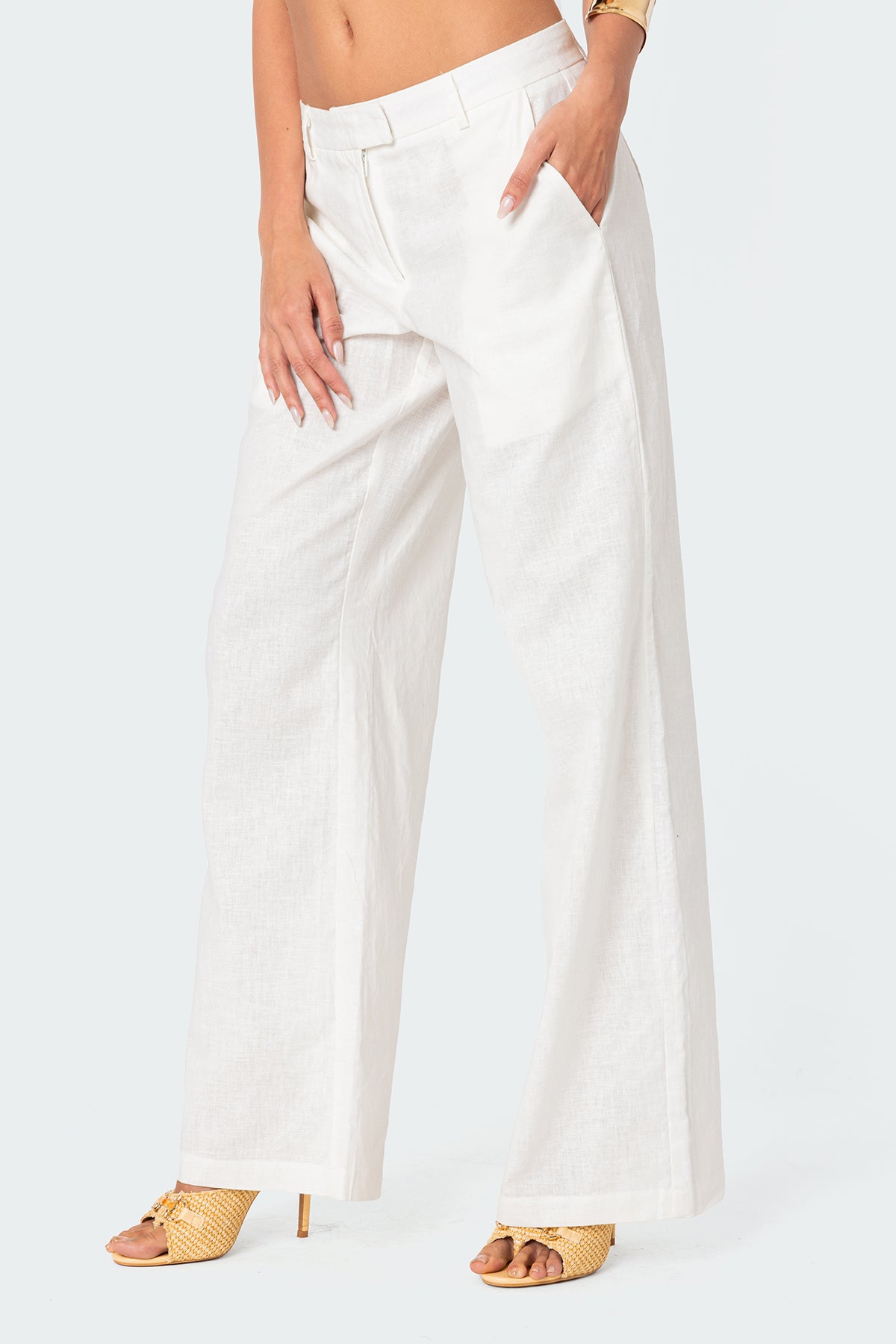 Arya Linen Look Pants - CREAM