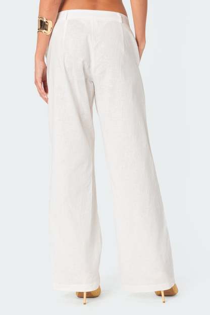 Arya Linen Look Pants - CREAM