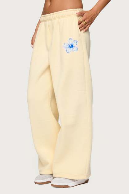 Tropical Bloom Sweatpants - YELLOW