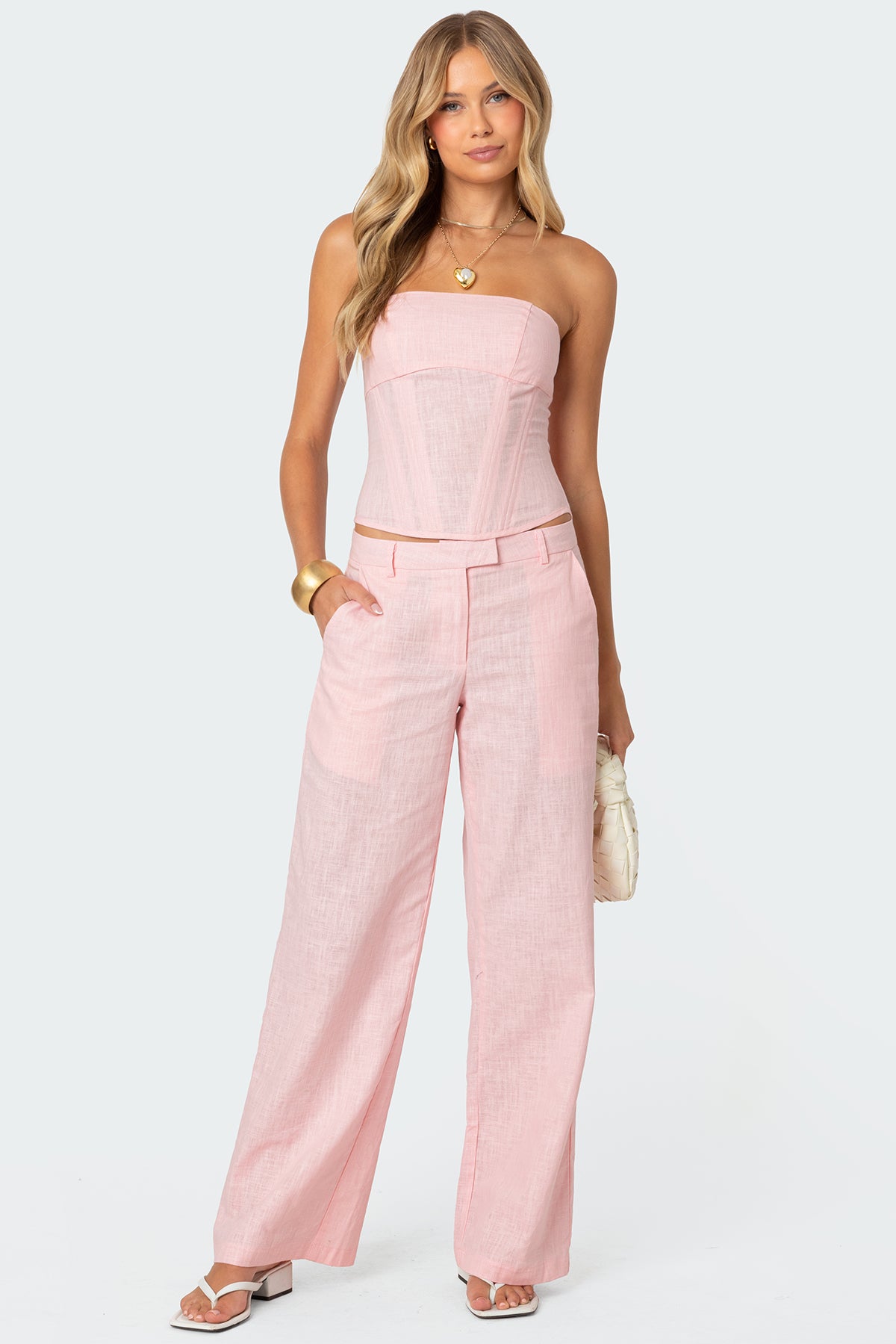 Arya Linen Look Pants - LIGHT PINK