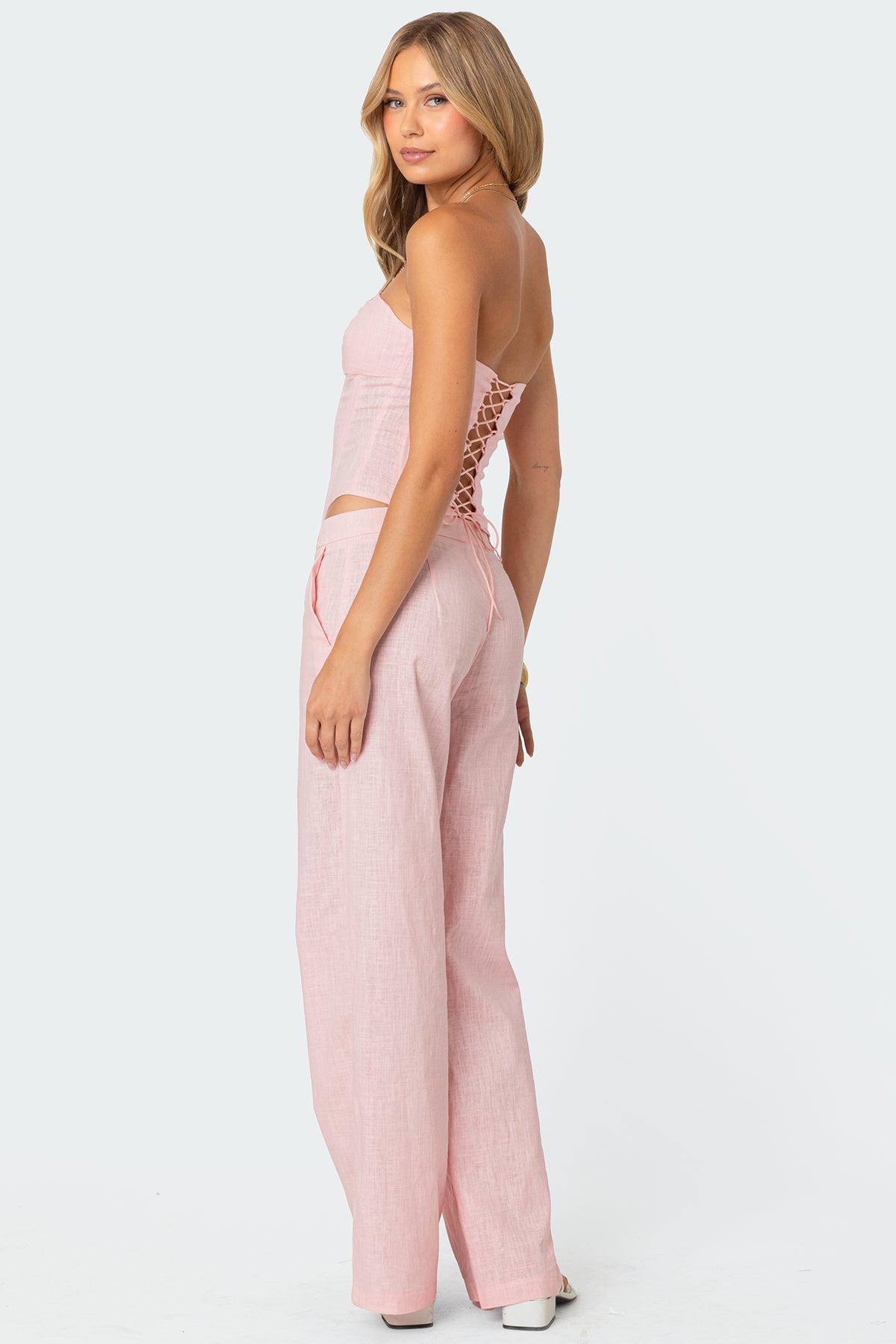 Arya Linen Look Pants - LIGHT PINK