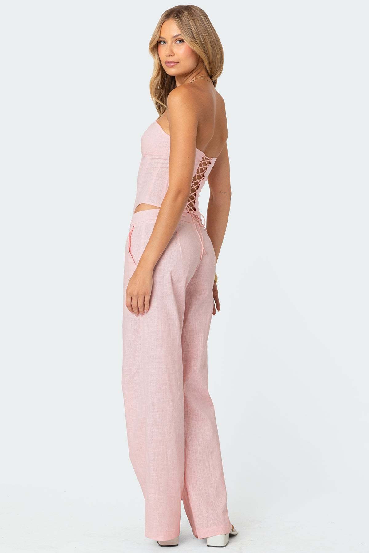 Arya Linen Look Pants - LIGHT PINK
