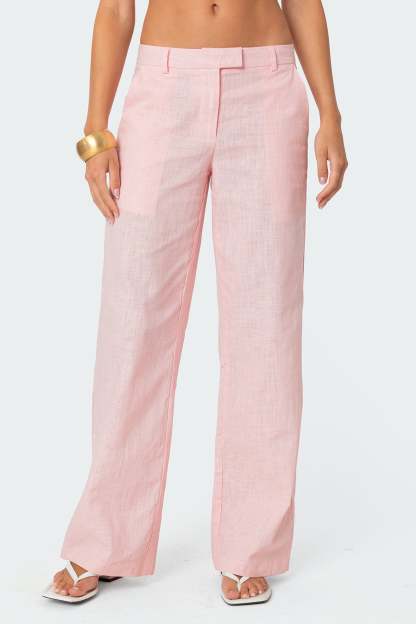 Arya Linen Look Pants - LIGHT PINK