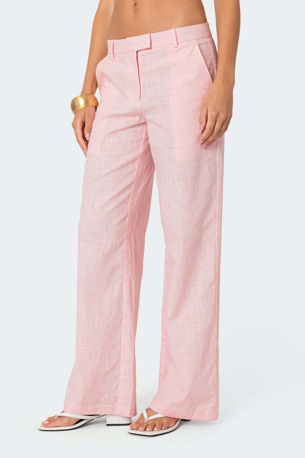 Arya Linen Look Pants - LIGHT PINK