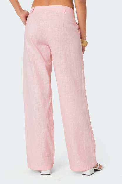 Arya Linen Look Pants - LIGHT PINK