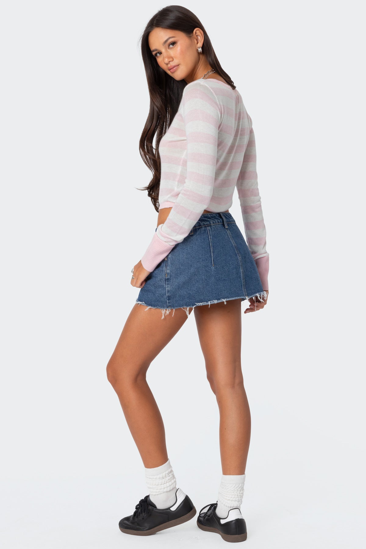 Candice Striped Knit Top - LIGHT PINK