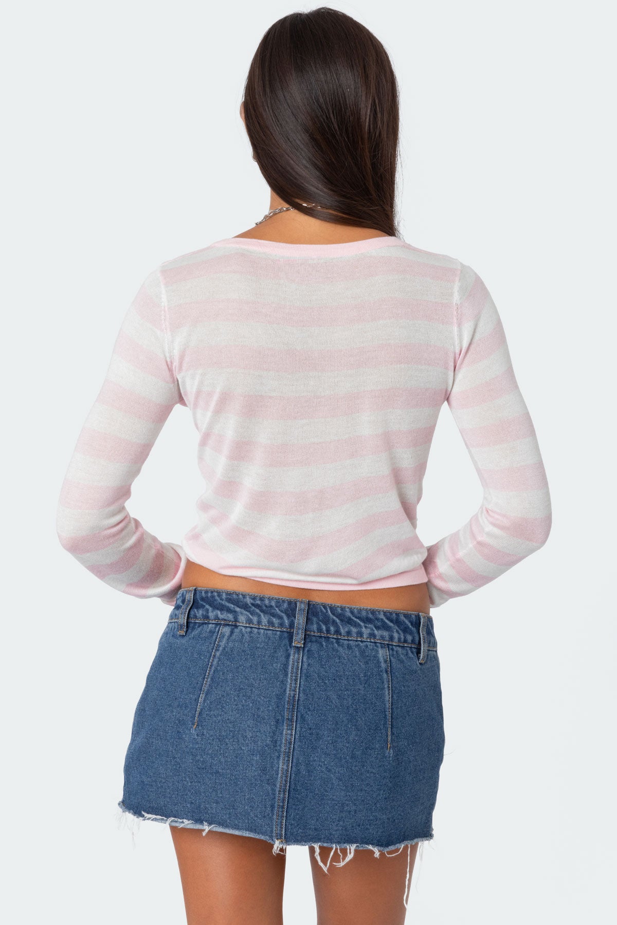 Candice Striped Knit Top - LIGHT PINK