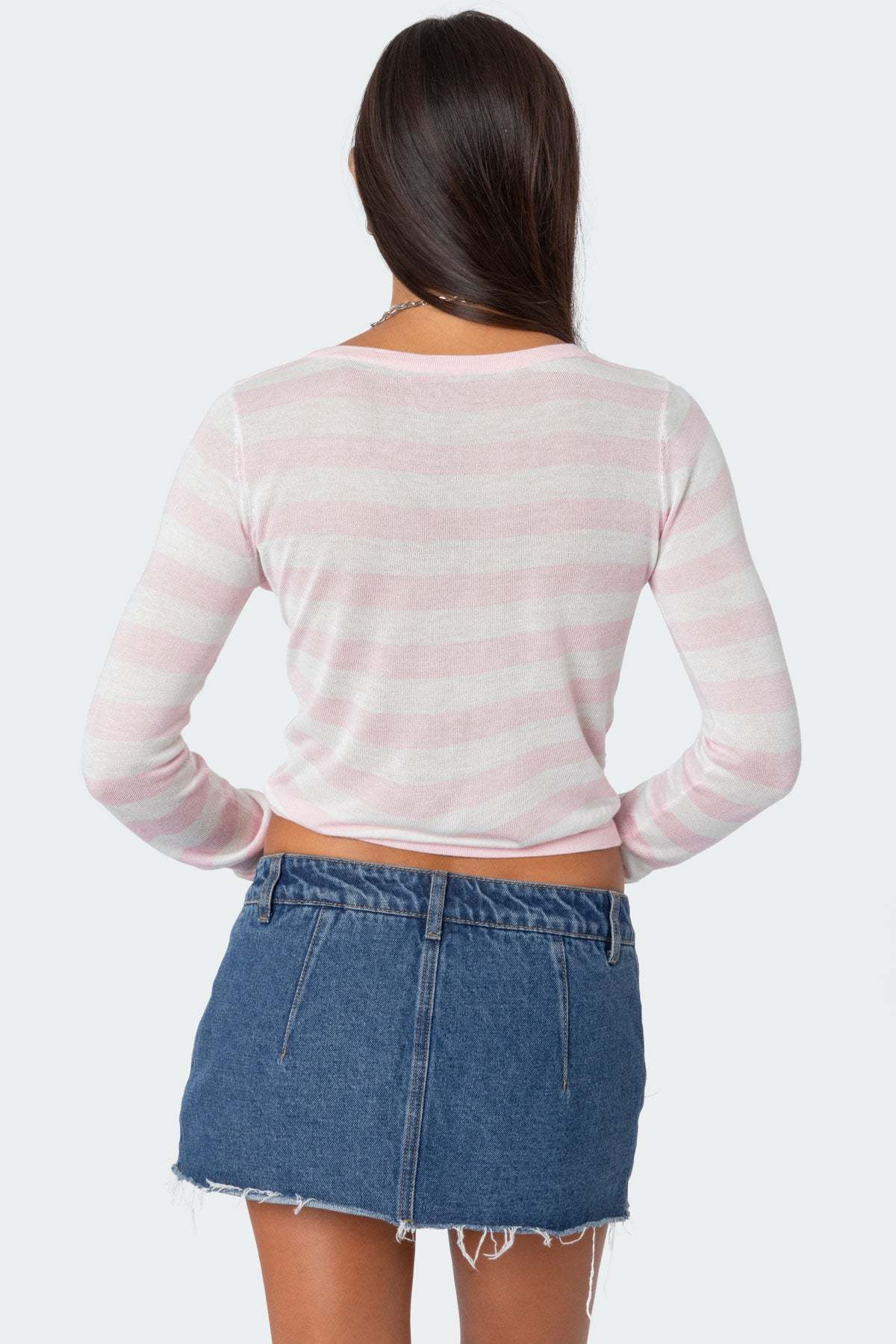 Candice Striped Knit Top - LIGHT PINK