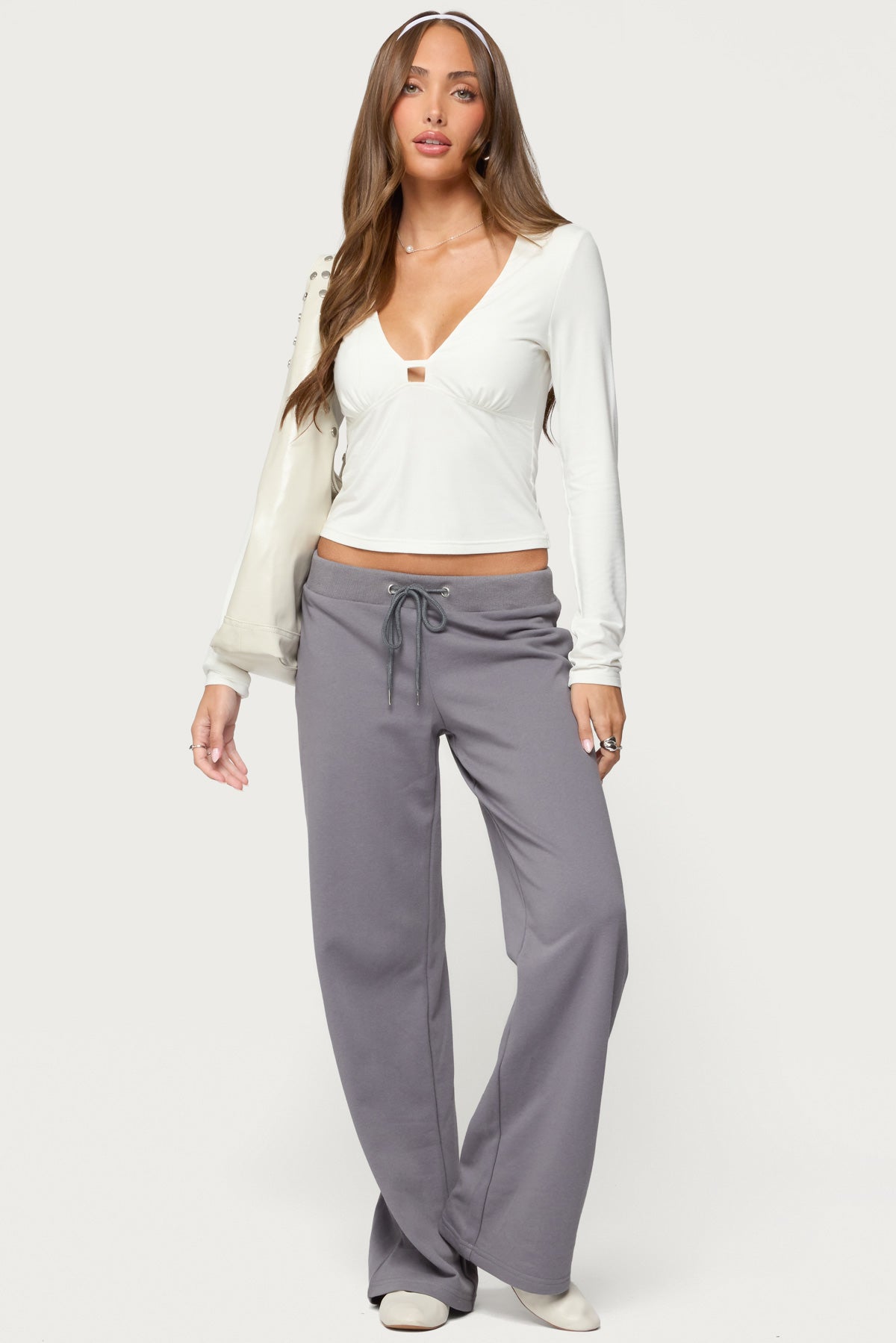 Quinn Straight Leg Sweatpants - GRAY