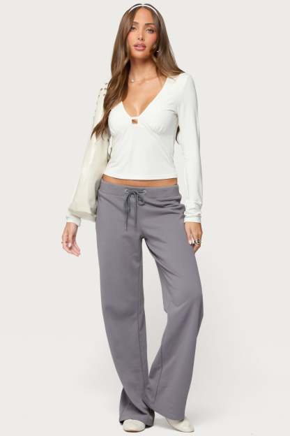Quinn Straight Leg Sweatpants - GRAY