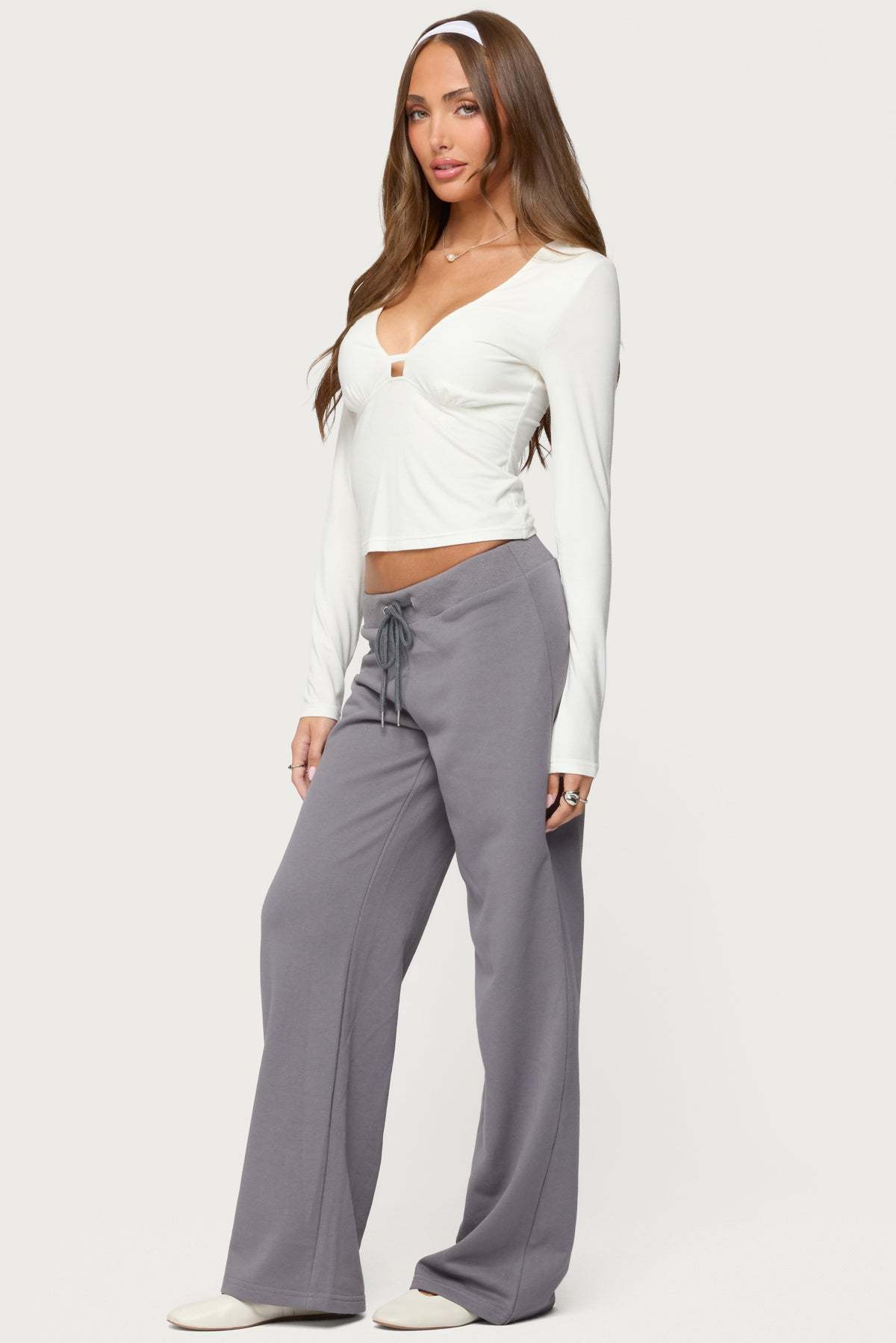 Quinn Straight Leg Sweatpants - GRAY