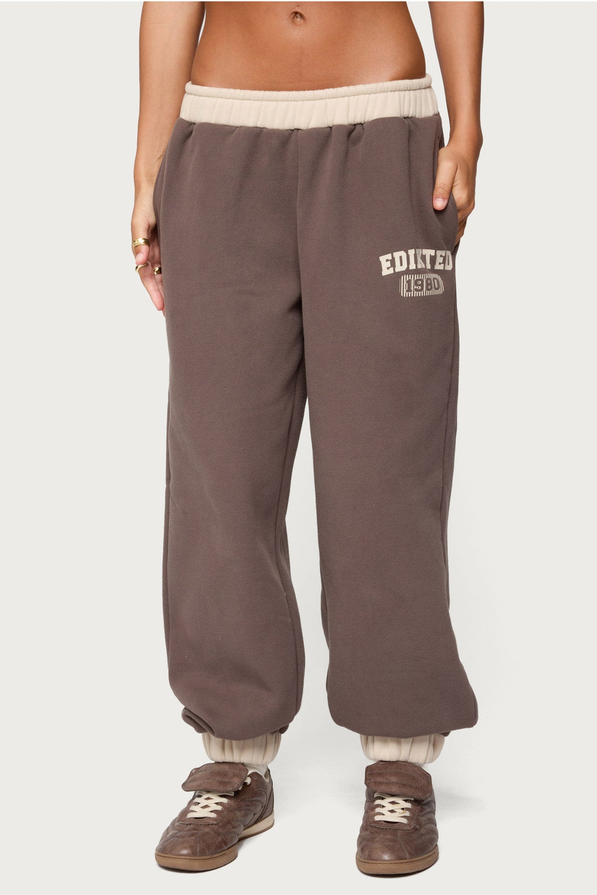 Edikted 1980 Sweatpants - BROWN
