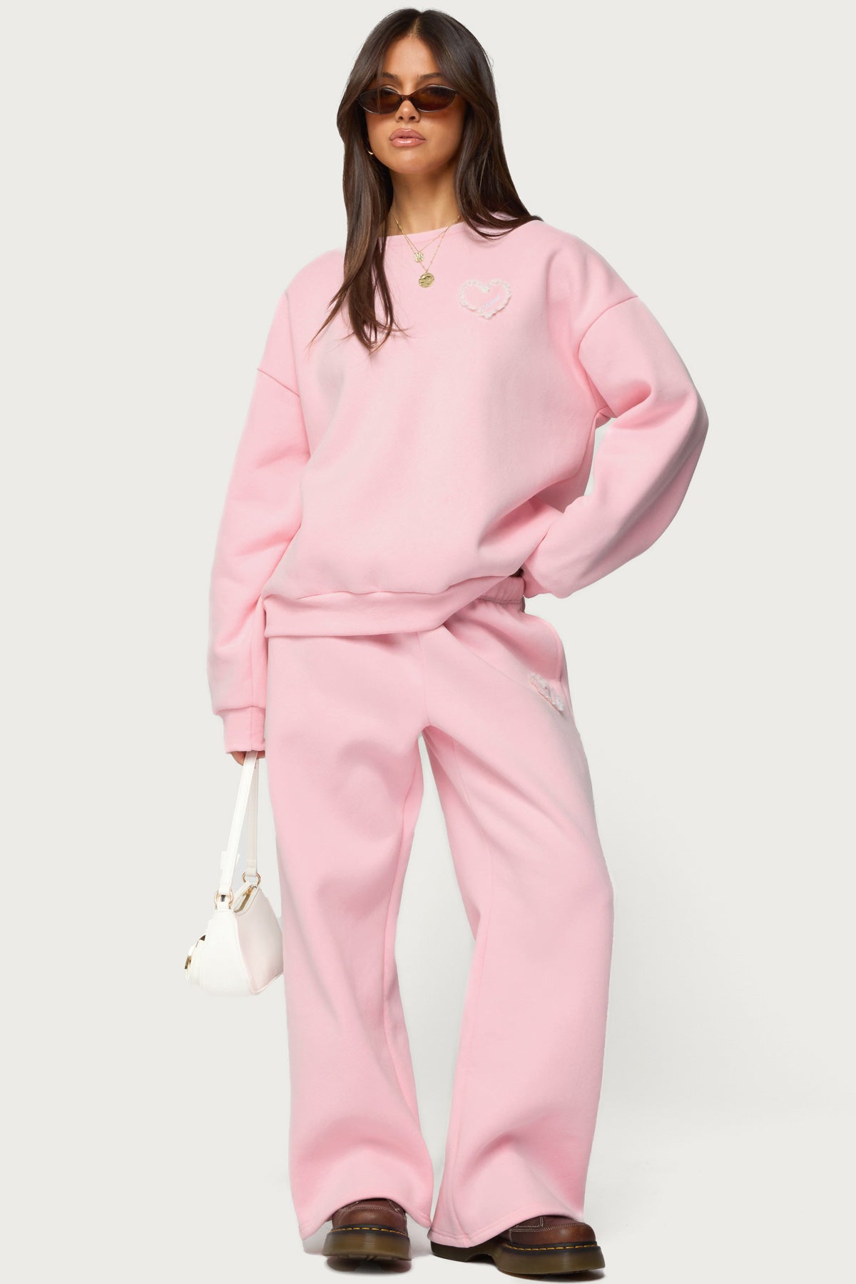 Love Edikted Wide Leg Sweatpants - LIGHT PINK