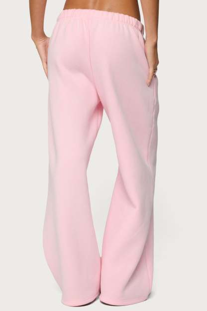 Love Edikted Wide Leg Sweatpants - LIGHT PINK