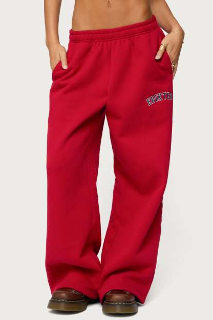 Edikted Major Sweatpants - RED