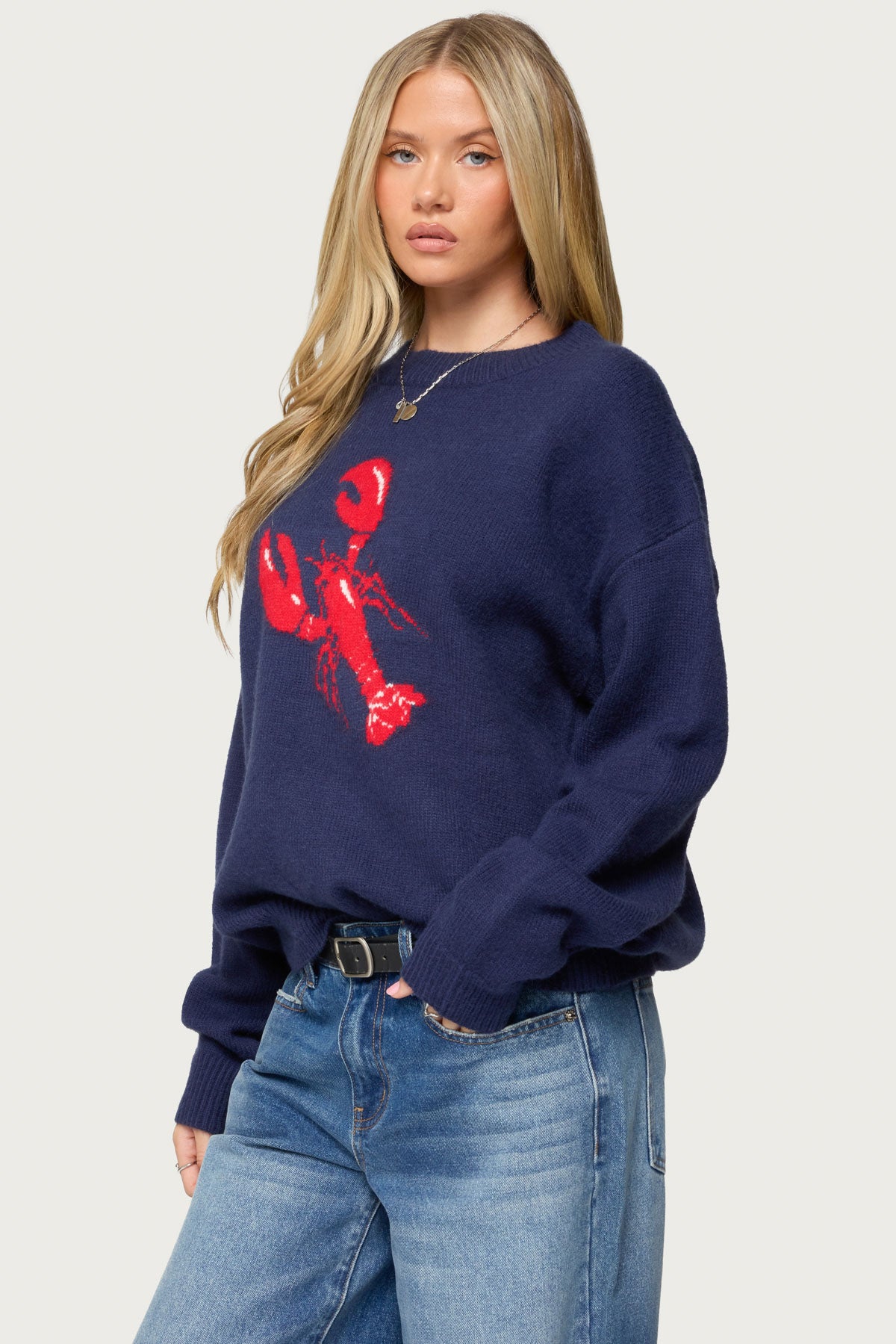 Don't Be Shellfish Knit Sweater - NAVY