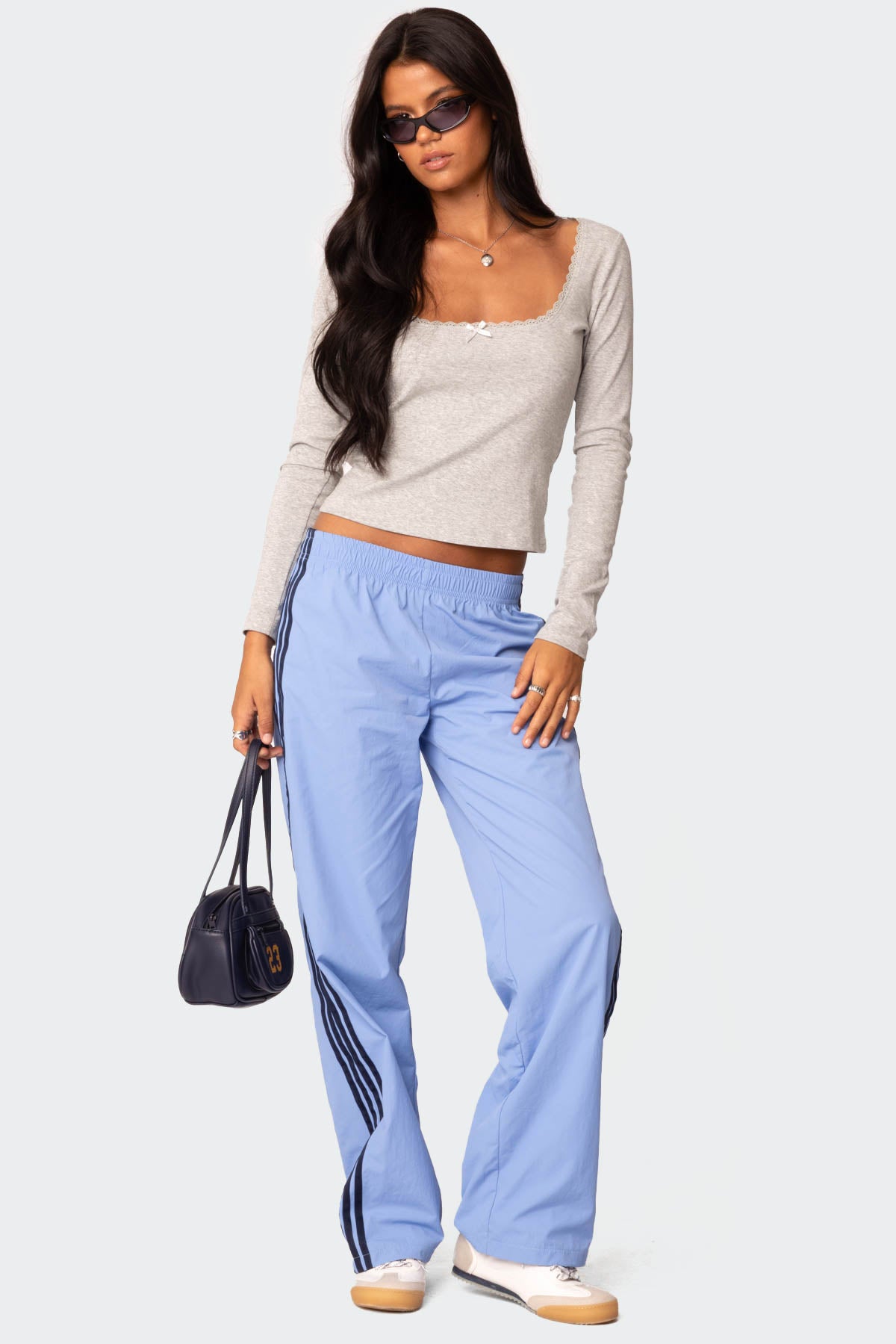 Nikki Nylon Pants - BLUE