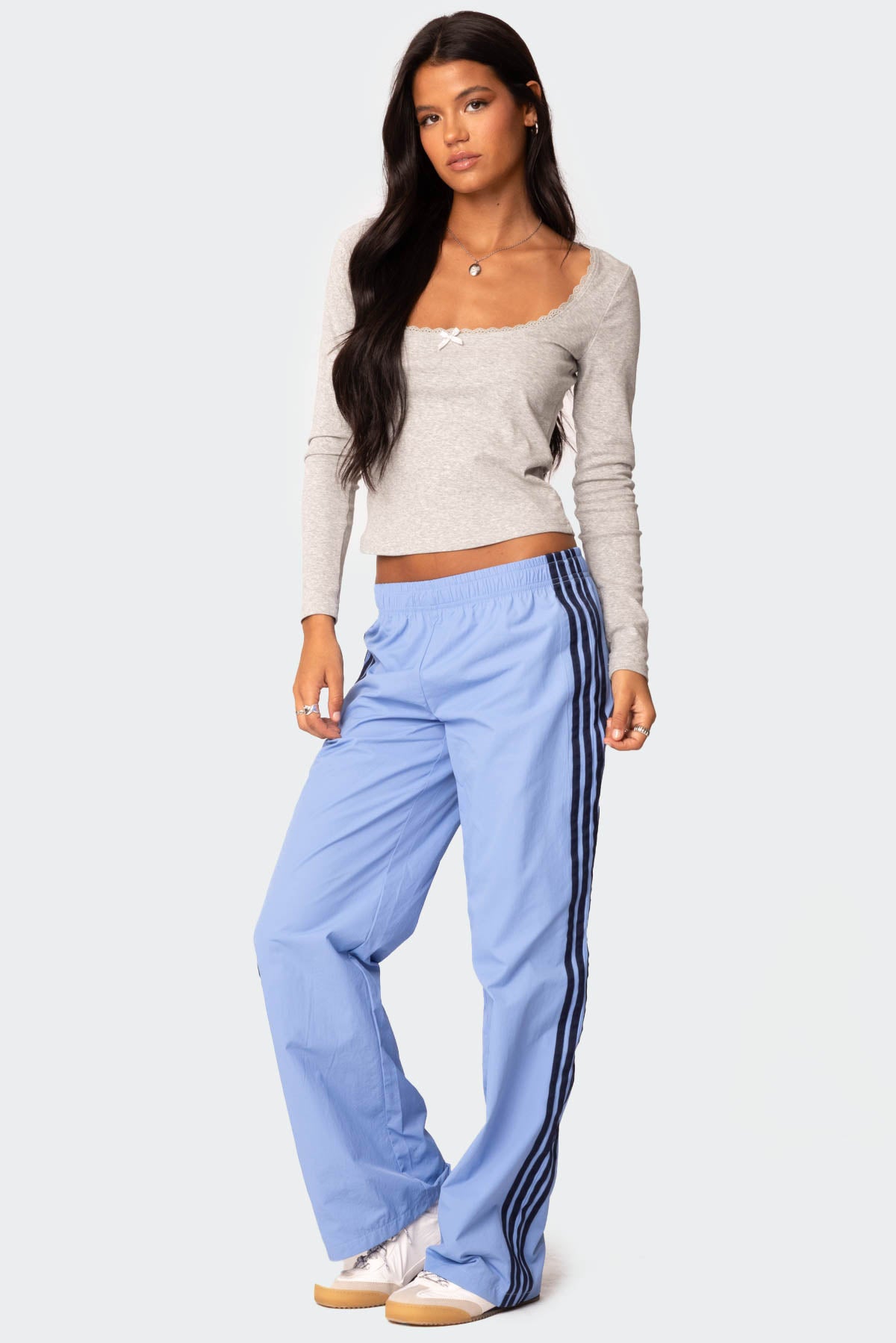 Nikki Nylon Pants - BLUE