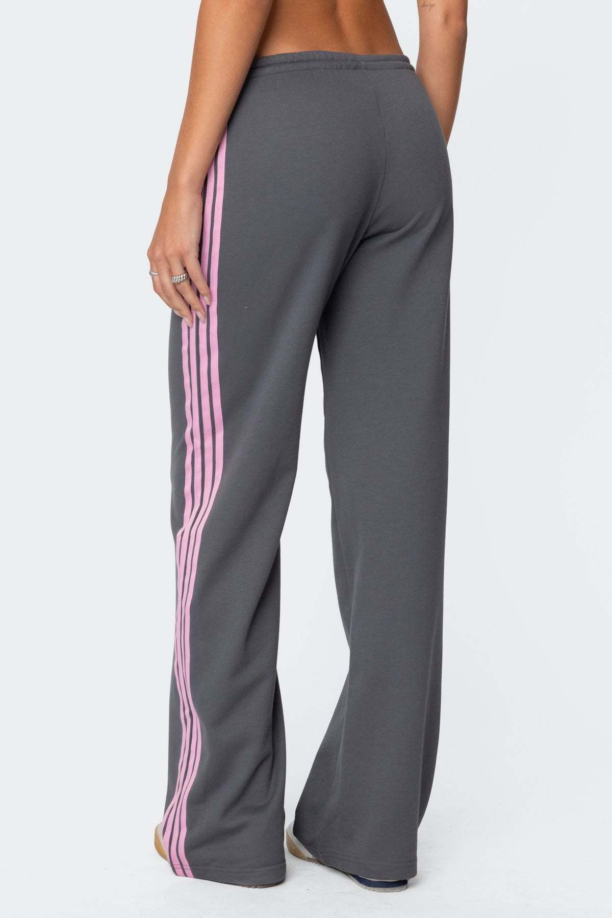 Averie Contrast Striped Sweatpants - GRAY