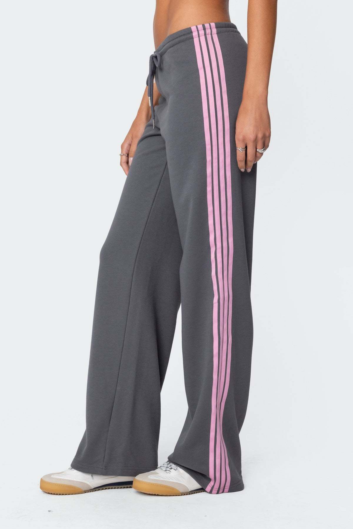 Averie Contrast Striped Sweatpants - GRAY