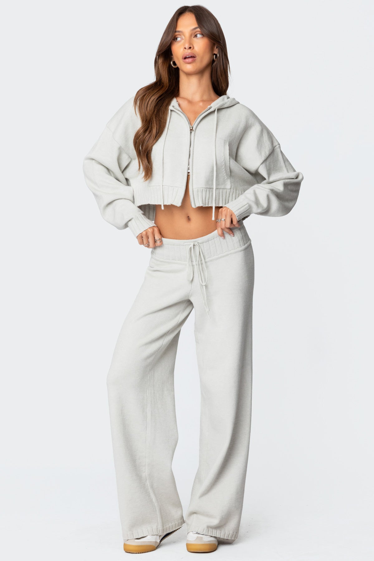 Russell Straight Leg Knit Pants - LIGHT GRAY