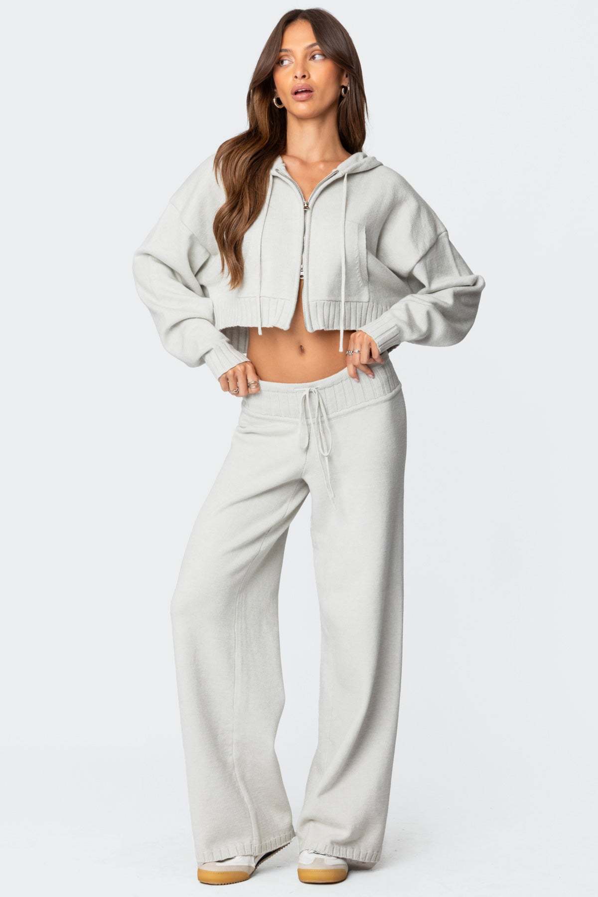 Russell Straight Leg Knit Pants - LIGHT GRAY