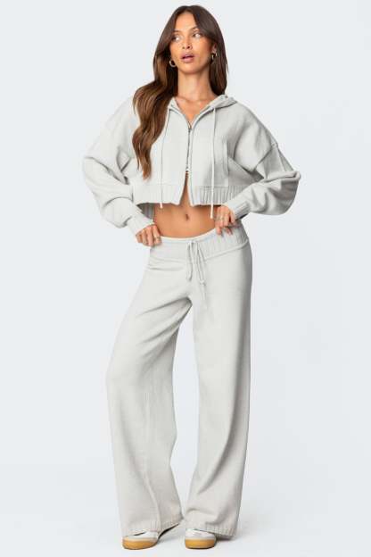 Russell Straight Leg Knit Pants - LIGHT GRAY