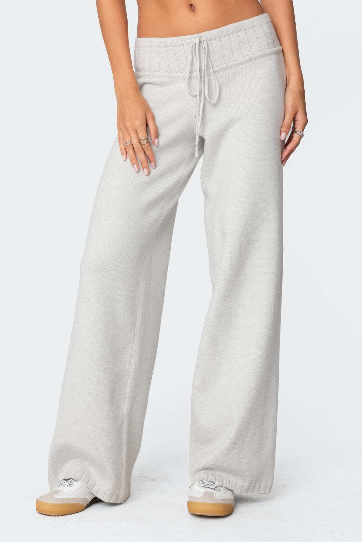 Russell Straight Leg Knit Pants - LIGHT GRAY