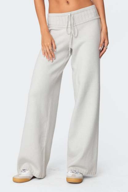 Russell Straight Leg Knit Pants - LIGHT GRAY