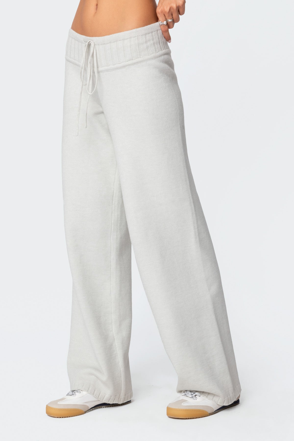 Russell Straight Leg Knit Pants - LIGHT GRAY