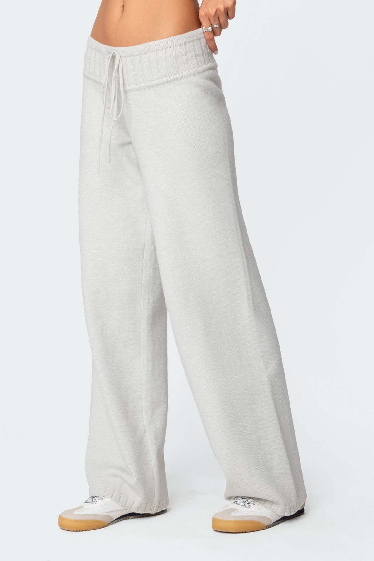 Russell Straight Leg Knit Pants - LIGHT GRAY