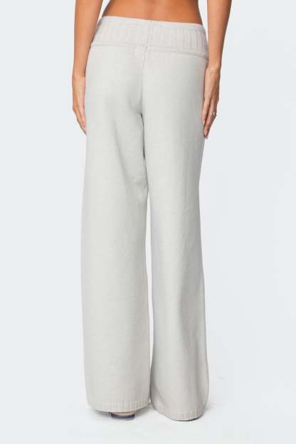 Russell Straight Leg Knit Pants - LIGHT GRAY