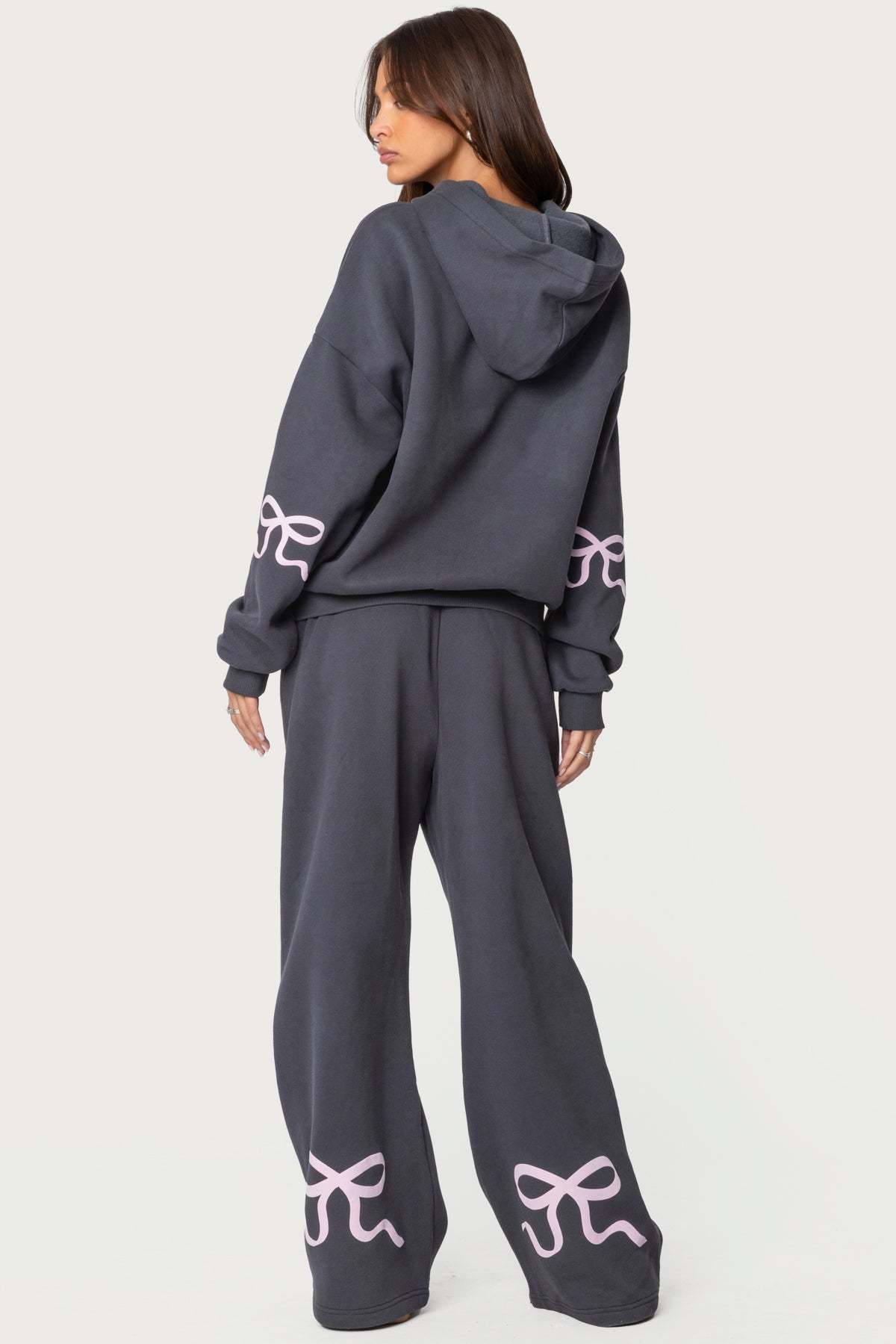 Bonney Bow Detail Sweatpants - DARK GRAY