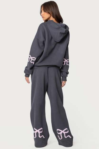 Bonney Bow Detail Sweatpants - DARK GRAY