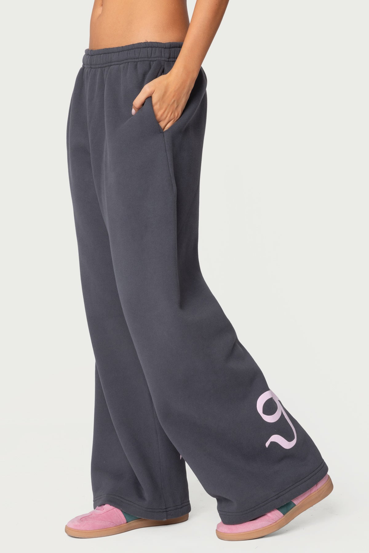 Bonney Bow Detail Sweatpants - DARK GRAY