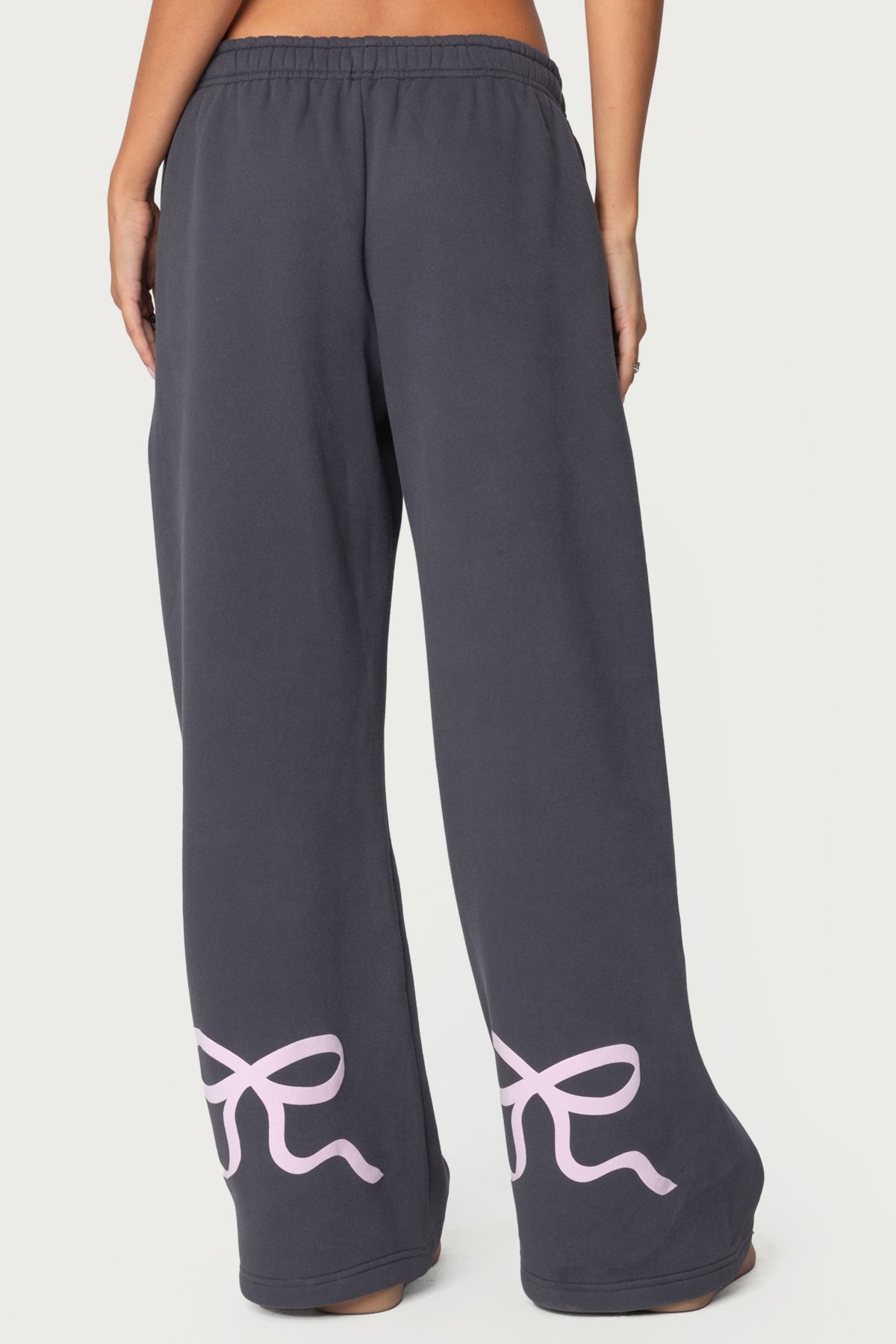 Bonney Bow Detail Sweatpants - DARK GRAY