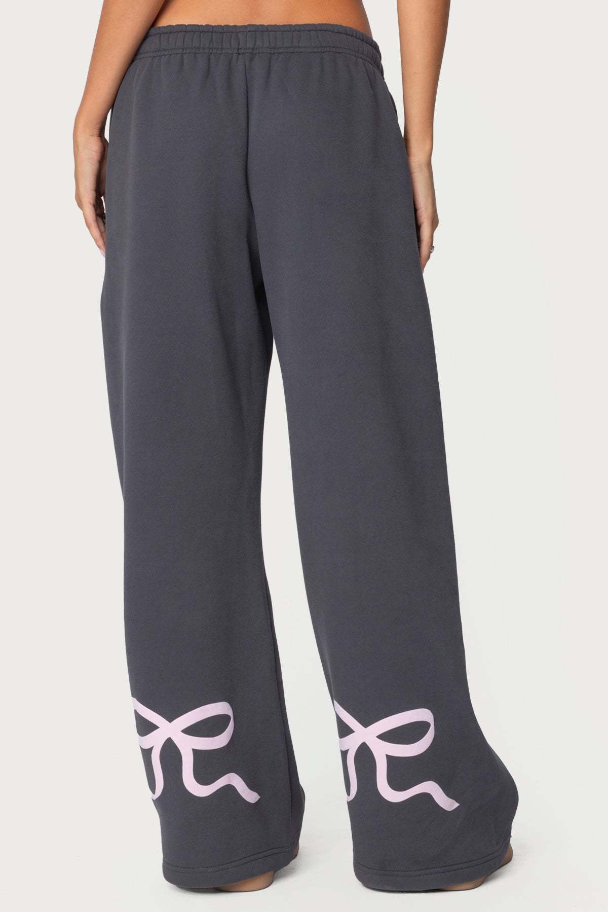 Bonney Bow Detail Sweatpants - DARK GRAY