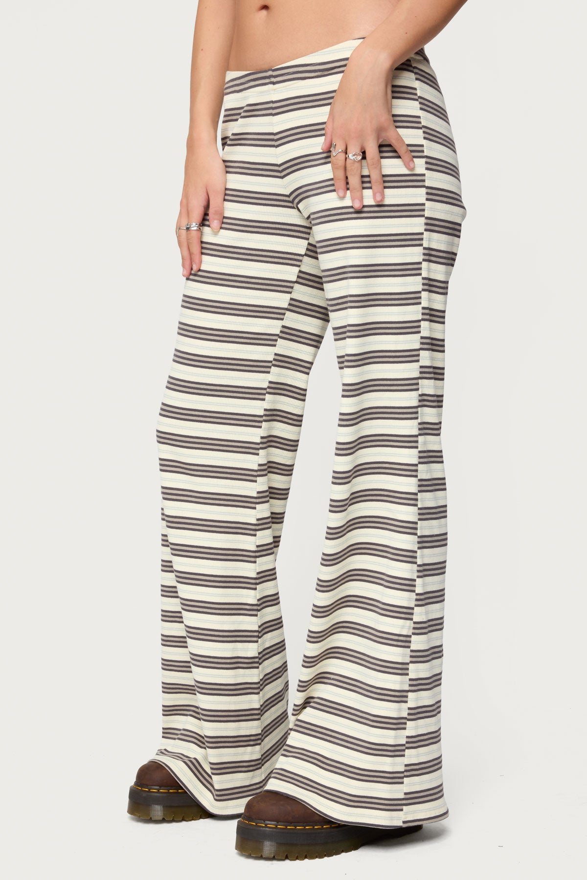 Avalie Striped Ribbed Pants - MIX