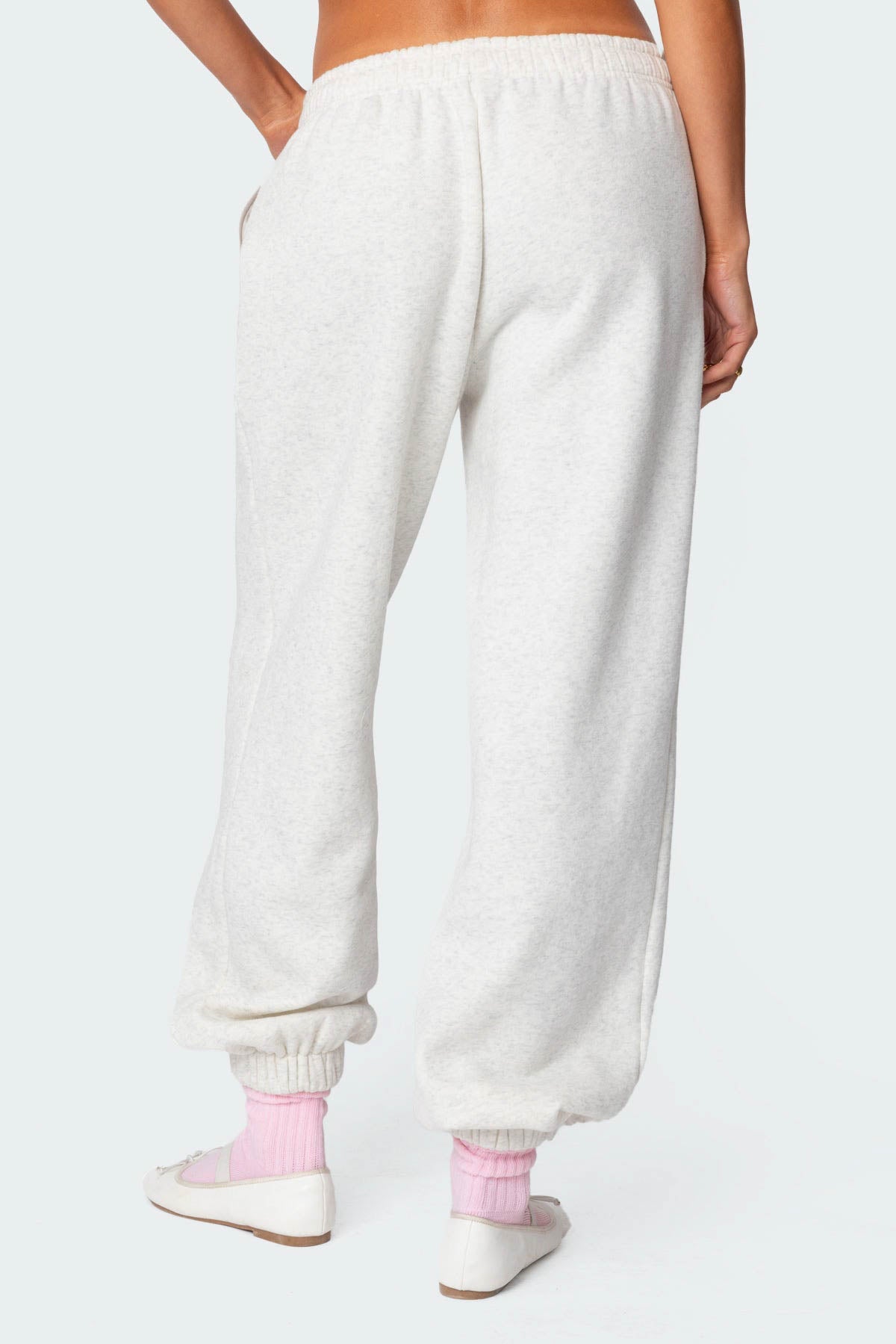 Sasha Bow Detail Sweatpants - GRAY MELANGE