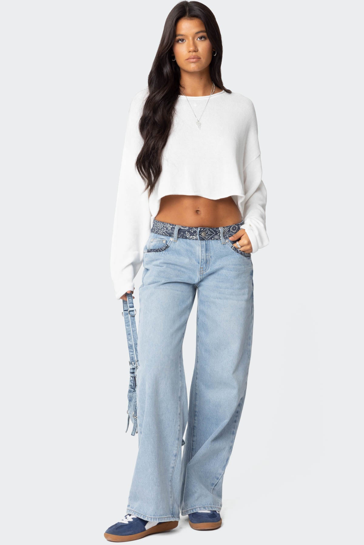 Shyrah Oversized Knit Top - WHITE