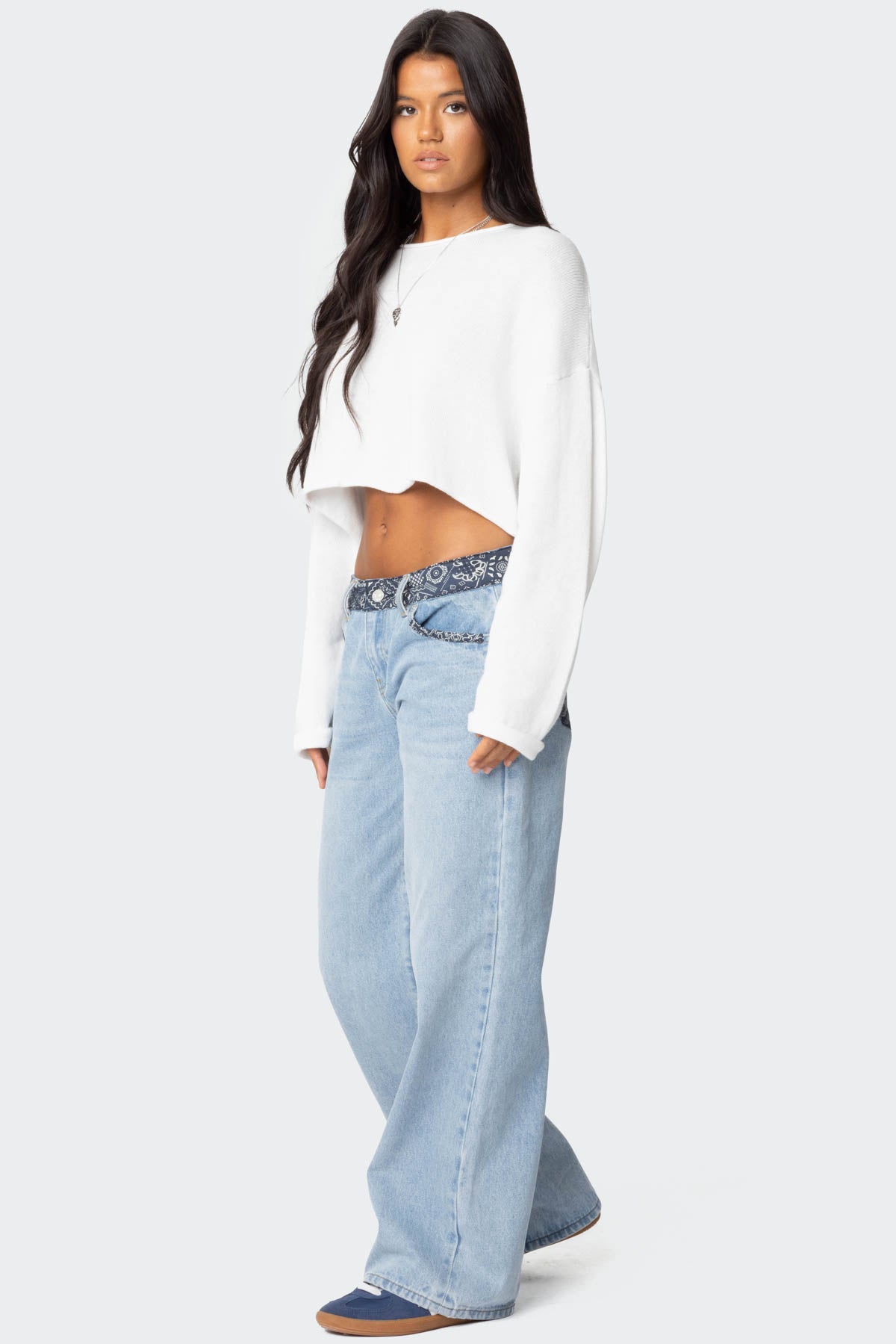 Shyrah Oversized Knit Top - WHITE