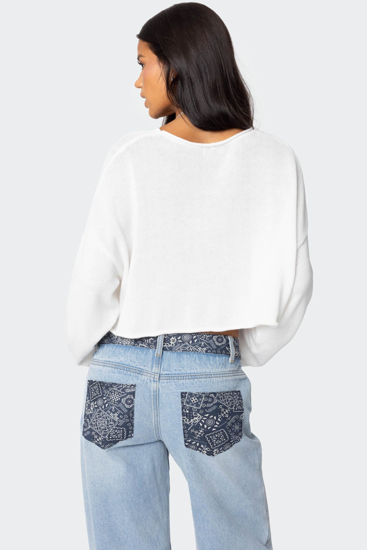 Shyrah Oversized Knit Top - WHITE