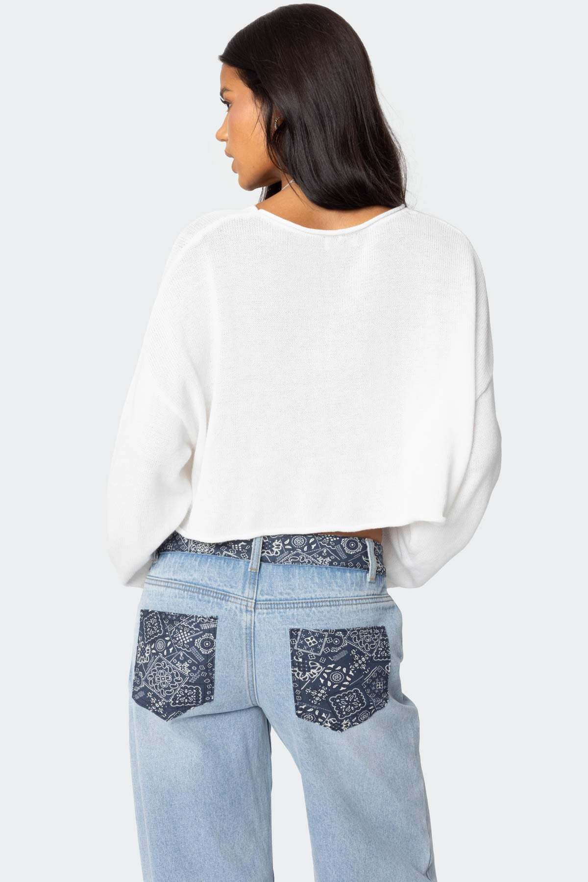 Shyrah Oversized Knit Top - WHITE