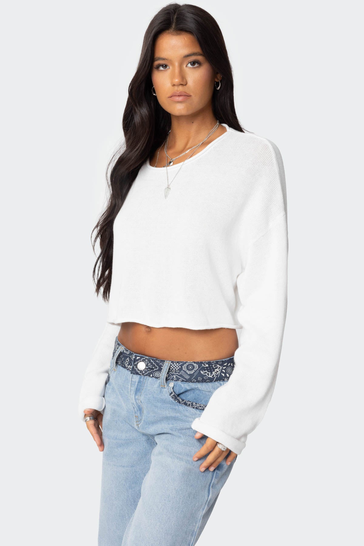 Shyrah Oversized Knit Top - WHITE