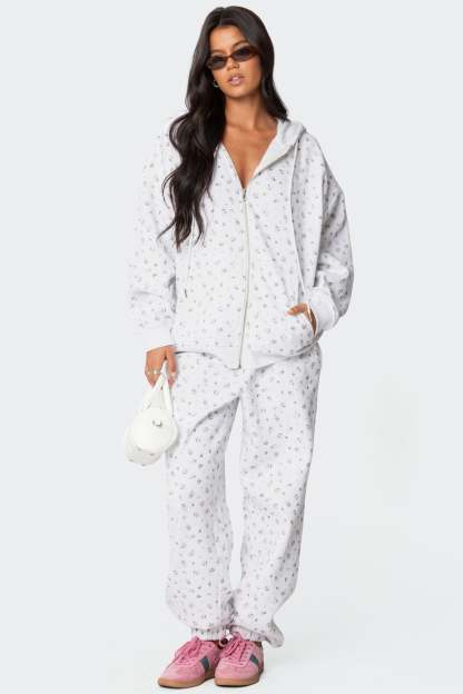 Bouquet Oversized Sweatpants - CREAM