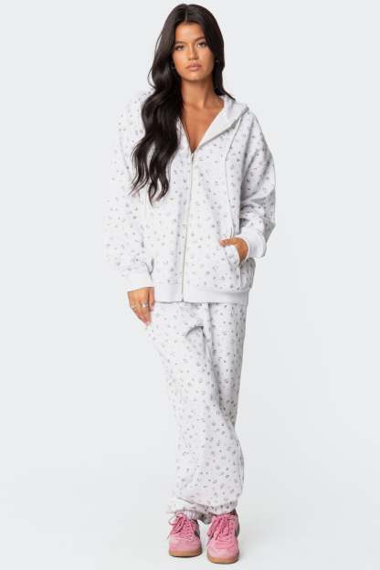 Bouquet Oversized Sweatpants - CREAM