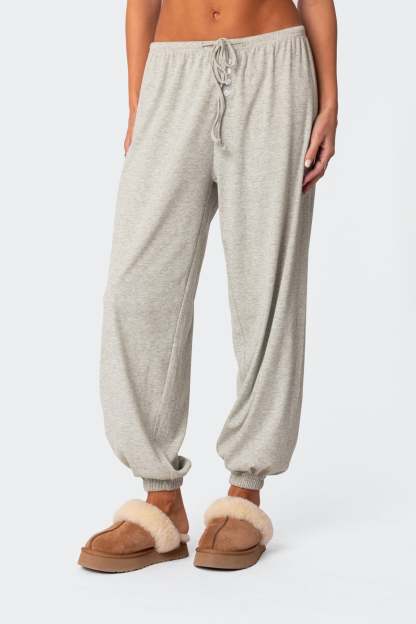 Rosanna Waffle Pajama Sweatpants - GRAY MELANGE